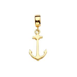 New 14k yellow gold Anchor Pendant